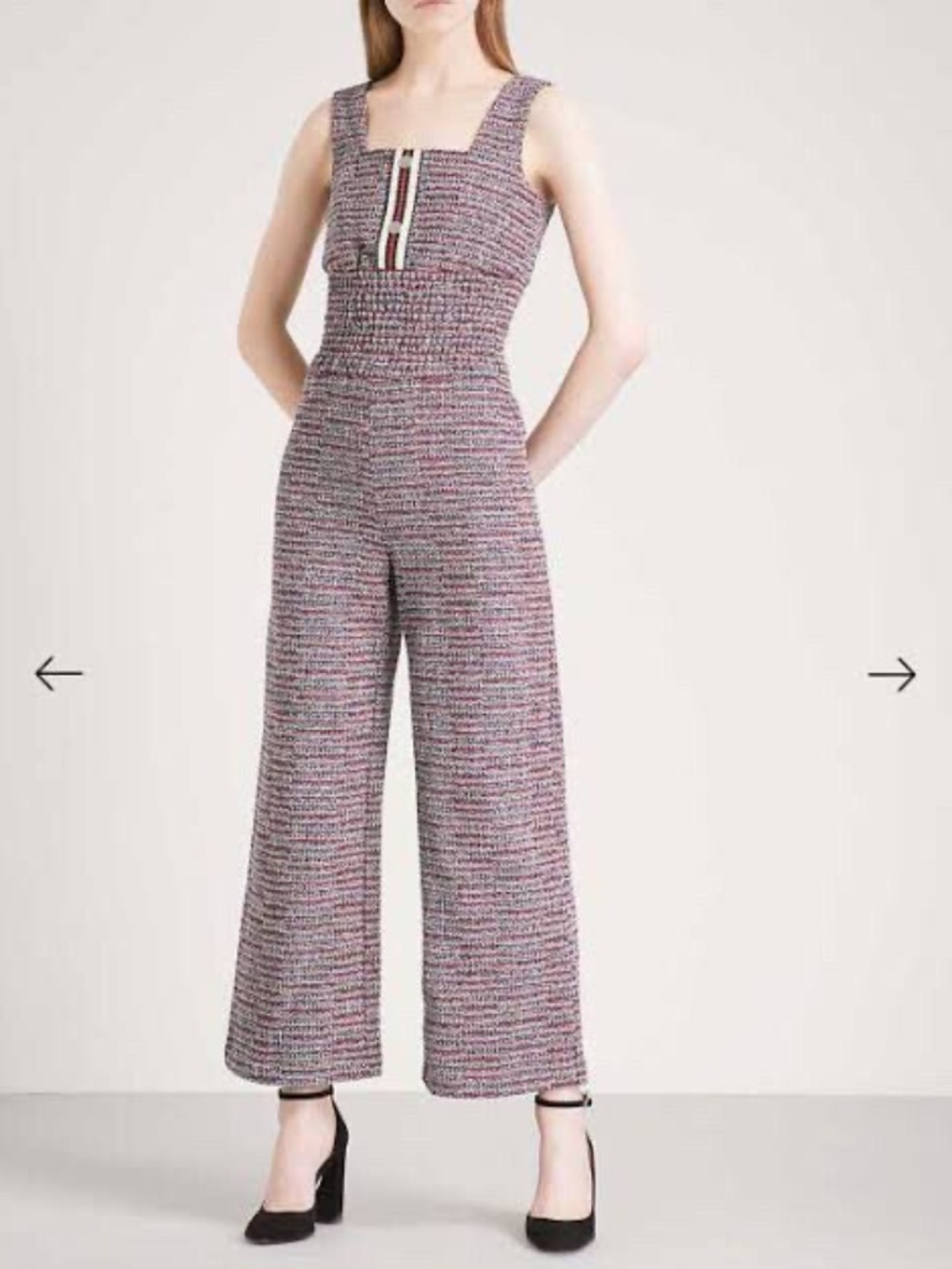 Maje Tweed Patelle Sleeveless Jumpsuit 34